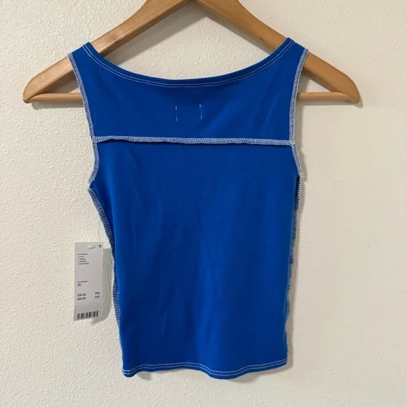 Urban Outfitters BDG Angel Ruched Tank Top Blue Cropped Babydoll Y2K NWT-XS - Picture 3 of 10